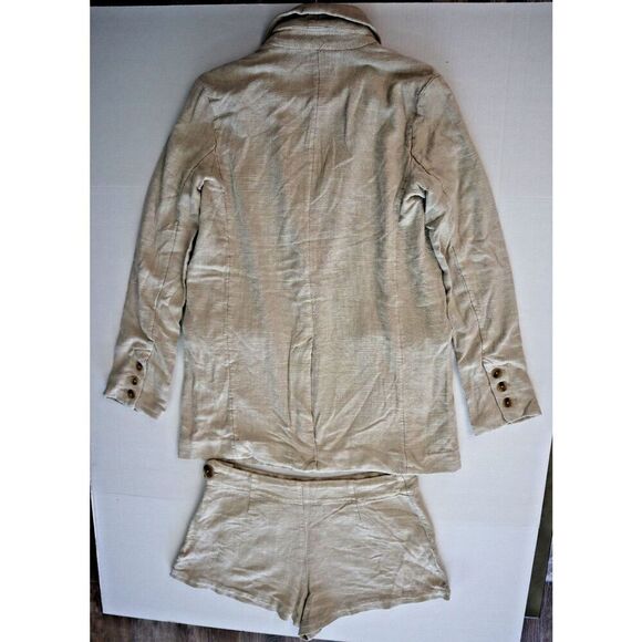 Free People OB1546322 Women's Sz 0 Stone/Beige If You Try Short Suit Set - Picture 4 of 16